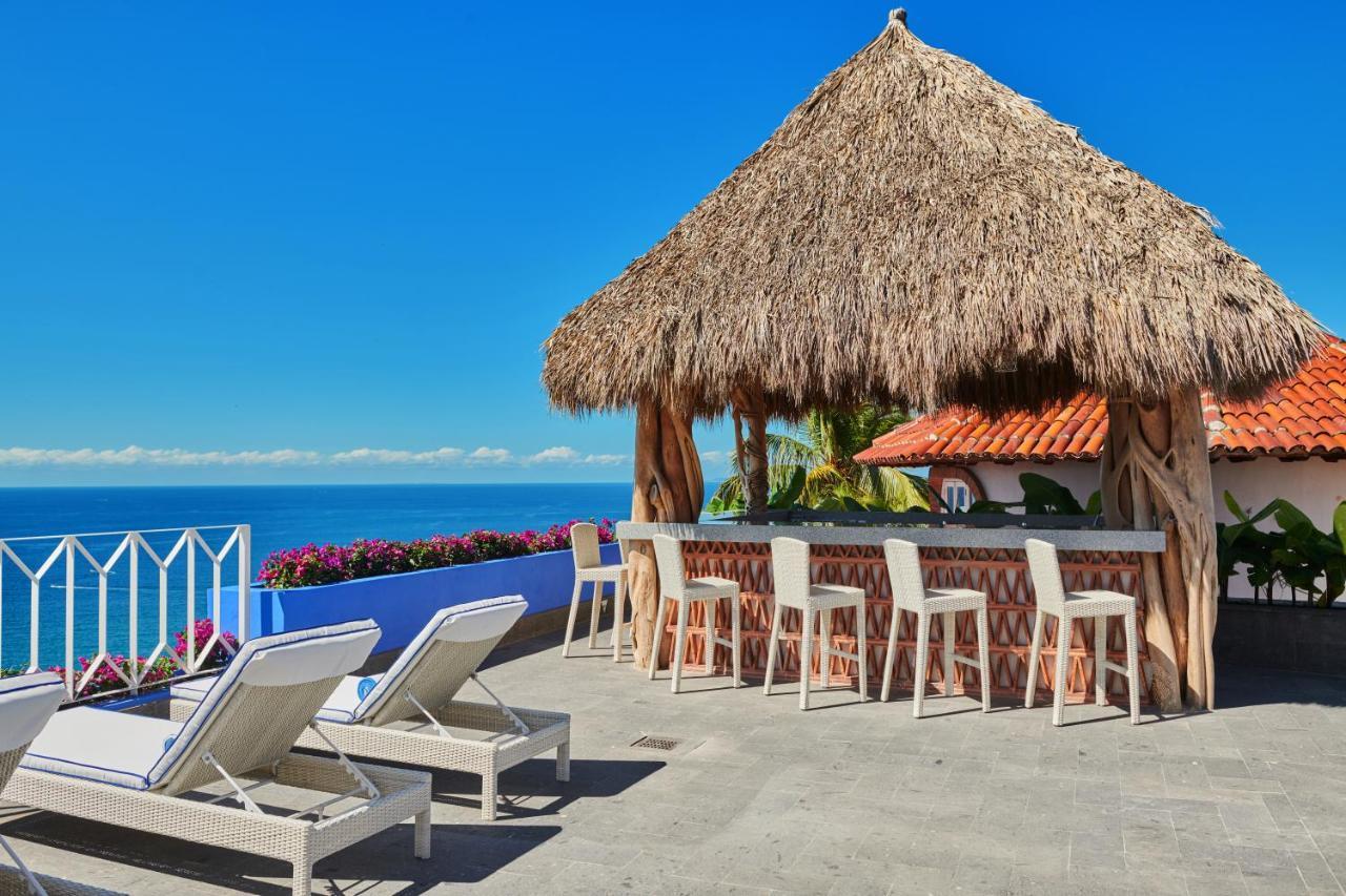 Hotel Luxury Patio Azul (Adults Only) 巴亞爾塔港 外观 照片 Rooftop bar at the Hotel El Ganchán